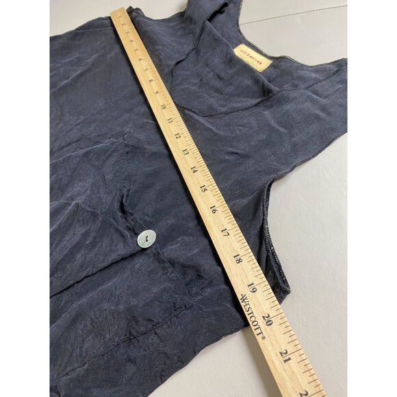Otis & Maclain Black Silk Tank Top Size Small Lagenlook Lightweight Minimalist - Picture 6 of 16